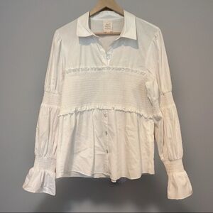 Luxury Cinq a Sept 5a7 White Cotton Blend Top